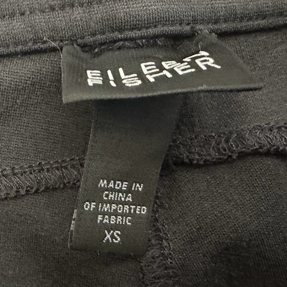 Eileen Fisher Charcoal Gray Straight Leg Knit Pants Button Front Pockets Sz XS - Picture 3 of 5